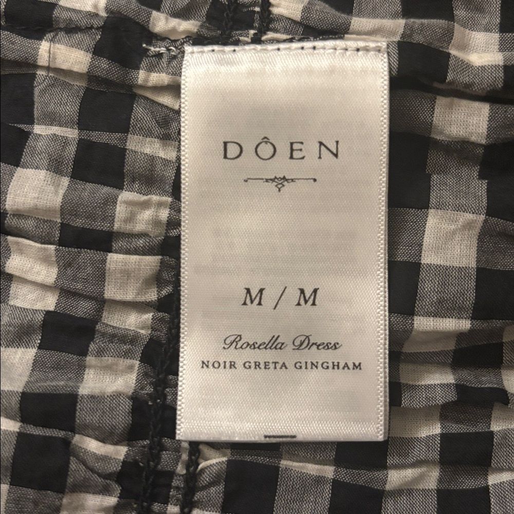 DOEN ROSELLA DRESS
IN NOIR GRETA GINGHAM Size M - Picture 14 of 16